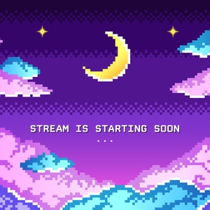 Animated Twitch Starting Screen Pixel Art Clouds Sky - Etsy