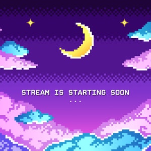 Animated Twitch Starting Screen - Pixel Art - Clouds - Sky