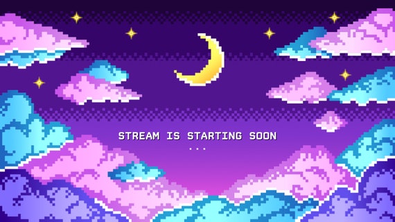 Animated Twitch Starting Screen Pixel Art Clouds Sky Etsy Uk