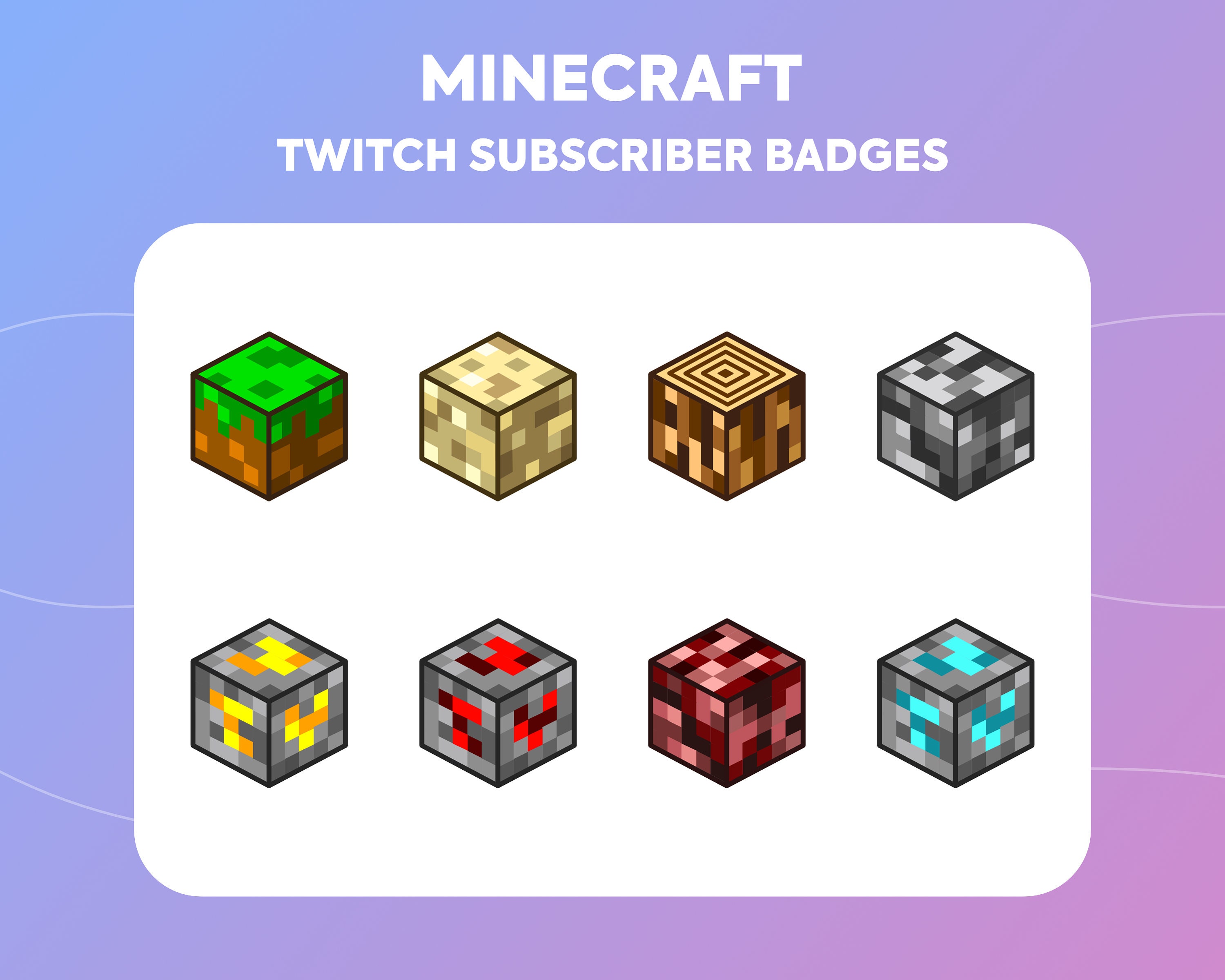 Twitch Sub Badges / Cheer Bit Badges Minecraft (Download Now) 