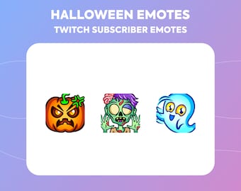 Halloween Twitch Emotes - Spooky Ghost, Zombie, Pumpkin