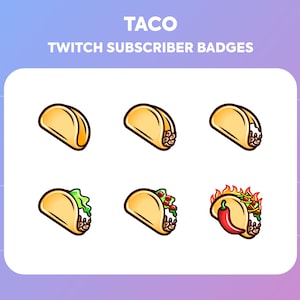 Twitch Sub Badges / Cheer Bit Badges - Taco - Mexican Food