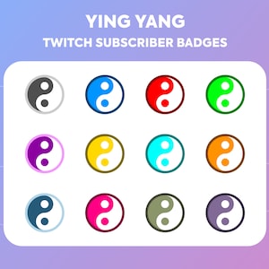 Twitch Sub Badges / Cheer Bit Badges - Ying Yang
