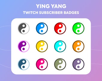 Twitch Sub Badges / Cheer Bit Badges - Ying Yang