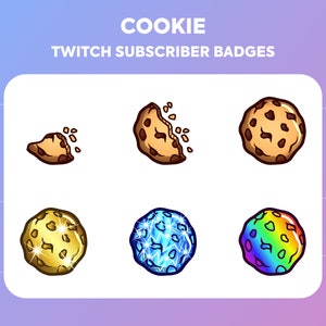 Twitch Sub Badges / Cheer Bit Badges - Cookie - Food