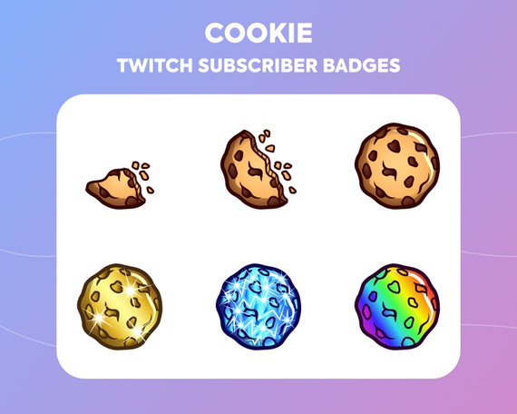 Twitch Sub Badges Cheer Bit Badges Cookie Food Etsy