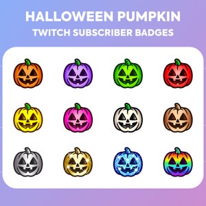 Halloween Twitch Sub Badges / Cheer Bit Badges - Pumpkin - Halloween - Spooky