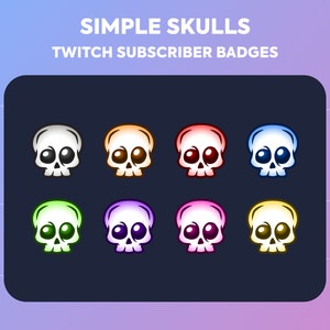 Twitch Sub Badges / Cheer Bit Badges - Skulls - Spooky