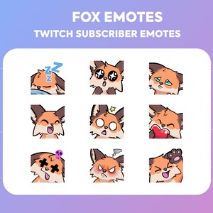 9 Pack Fox Twitch Emotes Foxes Cute - Etsy