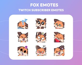 9 Pack Cute Fox Twitch Emotes