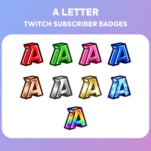 Emblemas Twitch Sub / Letra 'A'