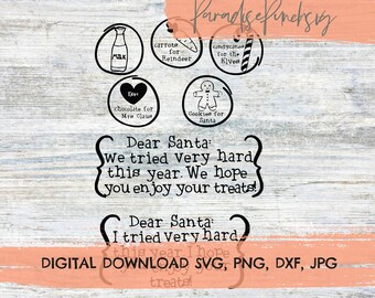 SANTA TRAY SVG bundle - Dear Santa Cookies And Milk Svg  -Santa Tray Bundle Cookie Plate Svg bundle - Cookies for Santa Svg - Christmas Svg