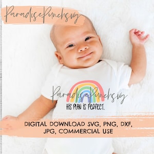 Rainbow Baby, His Plan is Perfect, Pastel Rainbow Baby Svg Png Dxg Png, Rainbow Baby SVG