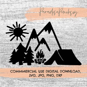 Summer Mountains Camping Svg Png Dxf File, Svg for decal, Camping Svg for cricut, silhouette
