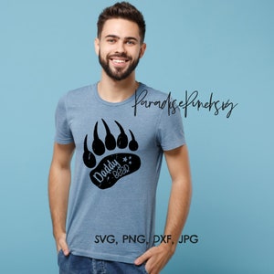 Daddy Bear, Daddy Bear Paw Svg Png Jpg Dxf Voor Papa, Daddy Bear Svg voor Vaderdag, Daddy Svg voor Shirt