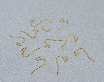 100pcs Stainless Steel Hook Earrings,14K Gold Plated French Ear Wires , Fish Earring Post, Hypoallergenic Earrings Findings
