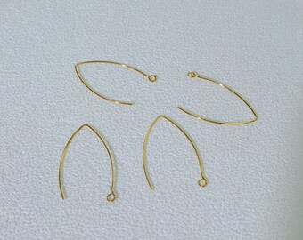 Stainless Steel Hook Earrings,14K Gold Plated French Ear Wires , Fish Earring Post, Hypoallergenic Earrings Findings100pcs