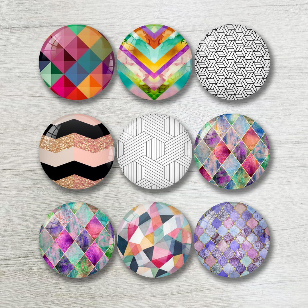 Mermaid Scale Glass Cabochons,chevron Glass Cabochons,geometric Glass ...
