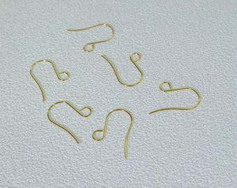 Stainless Steel Hook Earrings,14K Gold Plated French Ear Wires , Fish Earring Post, Hypoallergenic Earrings Findings100pcs