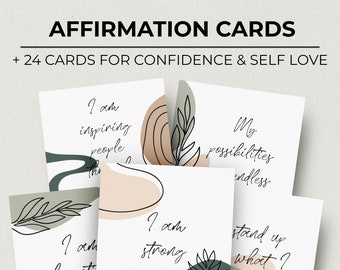 Printable Affirmation Cards, Manifestation Cards,Positivity Cards, Planner Inserts, Aesthetic Affirmation Cards, Self Care Planner