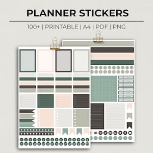 Printable Planner Stickers, Printable Stickers, Functional Planner Stickers, Monthly Stickers, Minimalist Planner Stickers, Basic Stickers