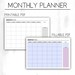 Printable Monthly Planner, Fillable Monthly Plan, Printable Monthly ...