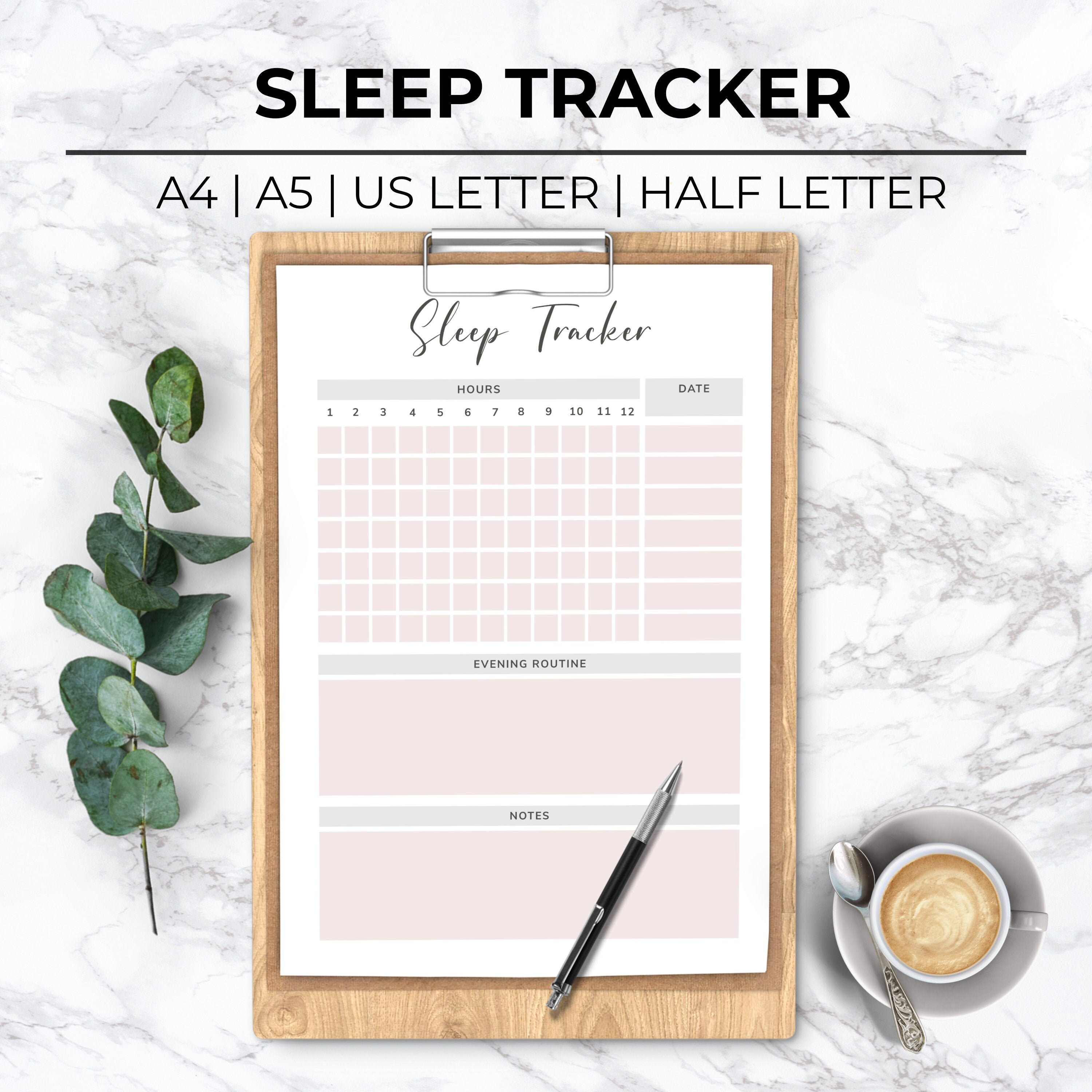 Printable Sleep Tracker,minimalist Sleep Log,weekly Sleep Tracker,printable Evening Routine ...