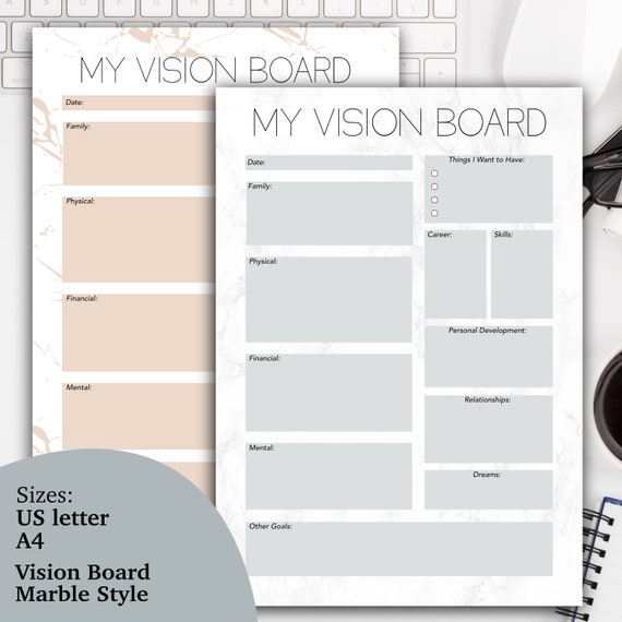 Marble Vision Board Planner for Home Office – La Design Boutique