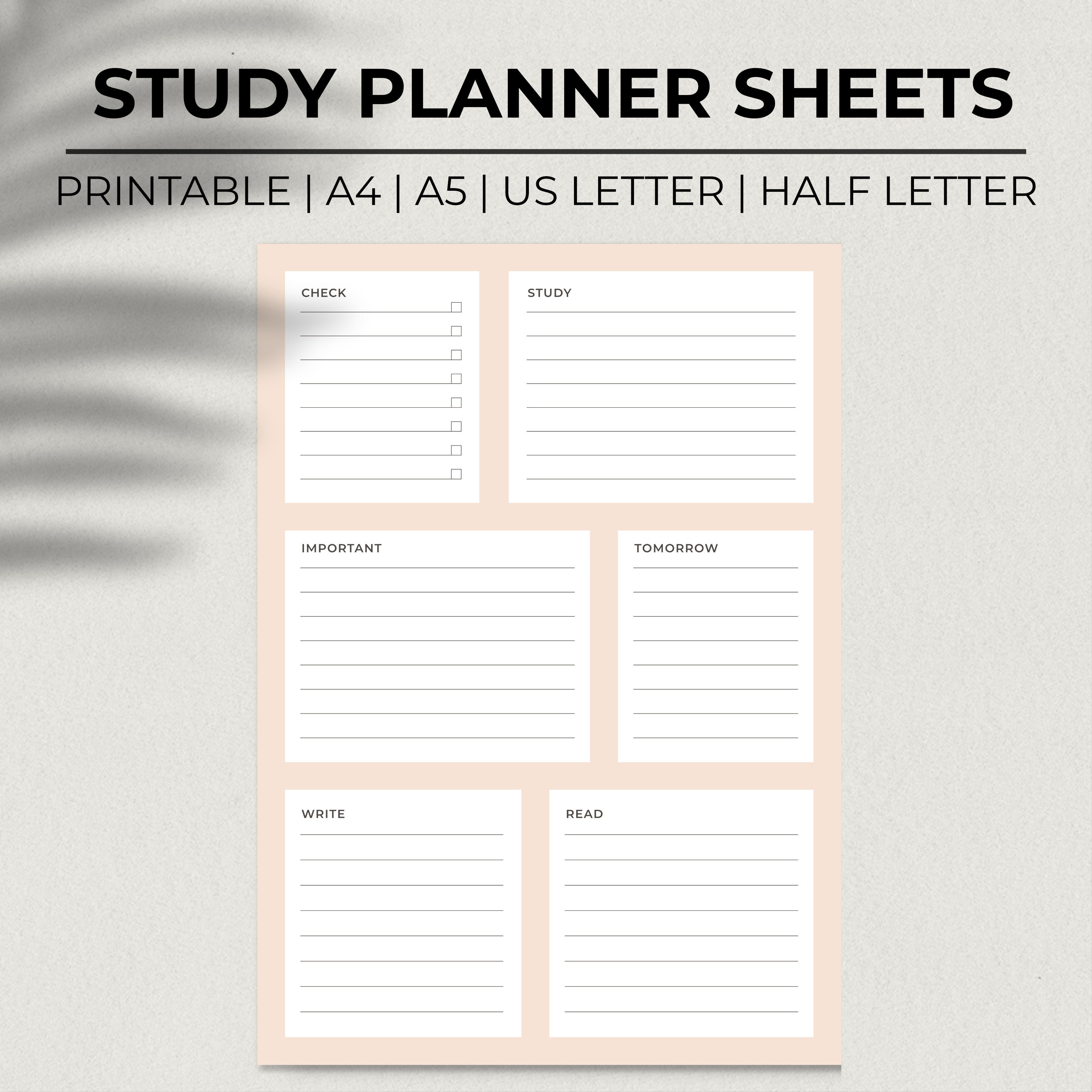 Study Planner Printable,studying Journal,study Planner,reading Journal ...