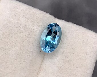 Edelsteen AAA Santa Maria-aquamarijn: 8,20 x 5 mm, ovaal geslepen
