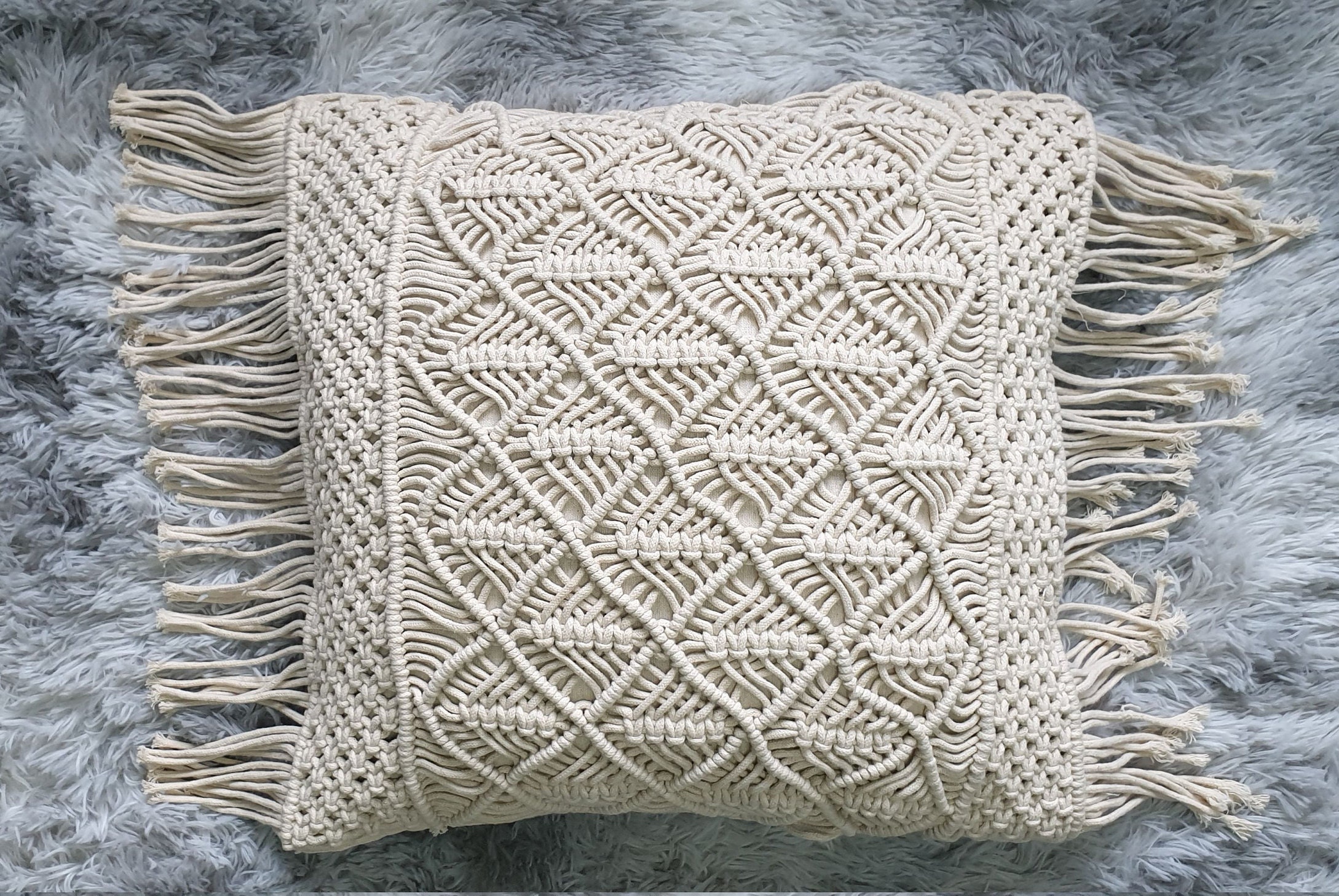 HandKnotted Macramé Cotton Cushion Covers 5 patterns Cotton Etsy