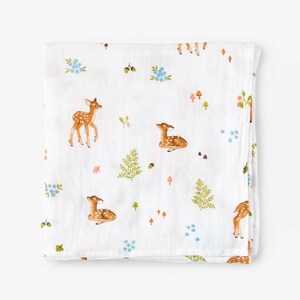 Muslin Swaddle Blanket Breathable Organic Baby Muslin Neutral Baby Boy Swaddle Baby Girl Swaddle Unique Pregnancy Gift Breastfeeding Scarf Fawn