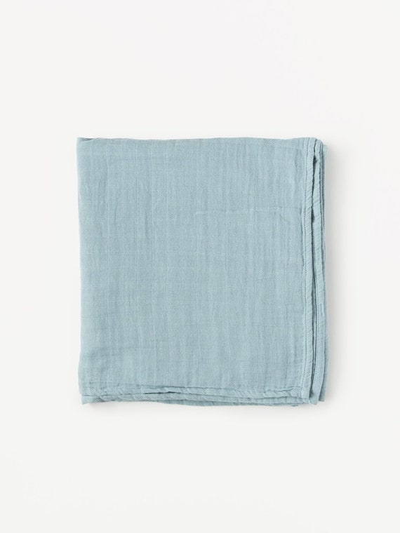 blue muslin swaddle