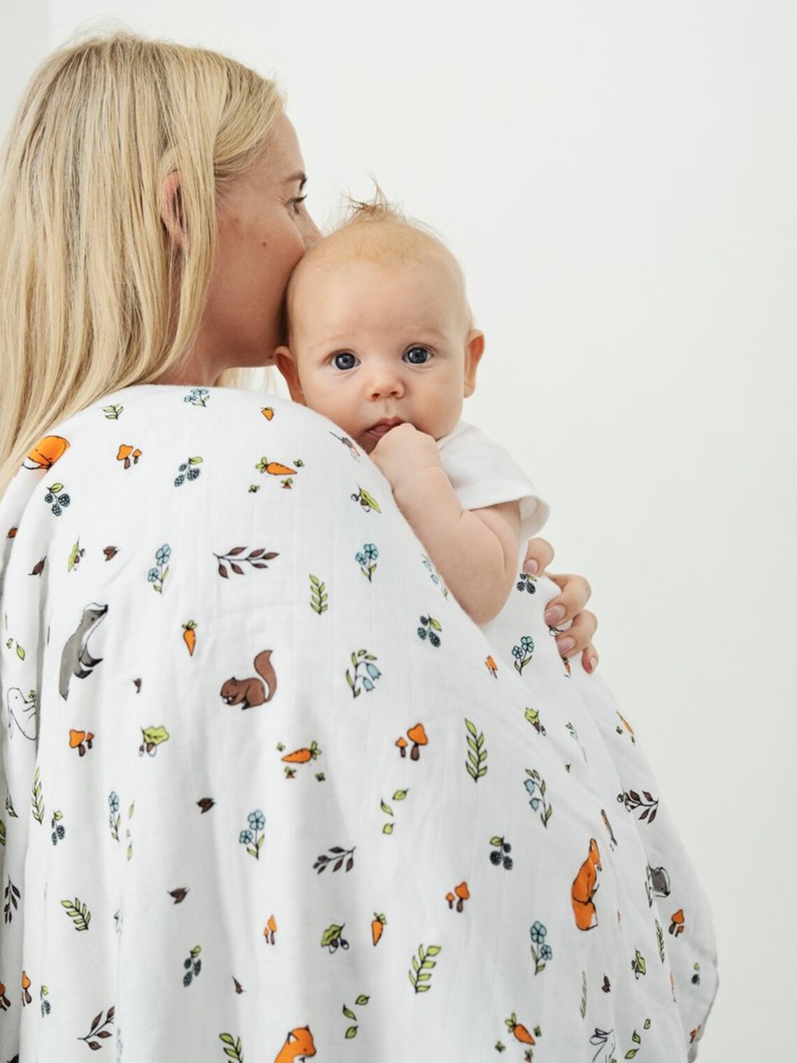 Woodland Organic Muslin Quilt Blanket 120x120 cm 4 Etsy