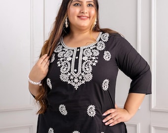 Cotton Embroidered Blouse Bohemian Indian Blouse, Hippie Embroidered Indian Blouse, Long Sleeve Hand Embroidered Top Chikankari handwork top