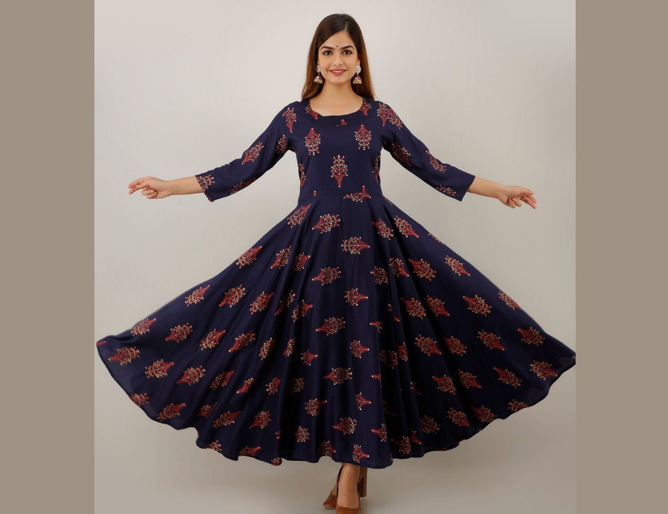 plus size anarkali kurti