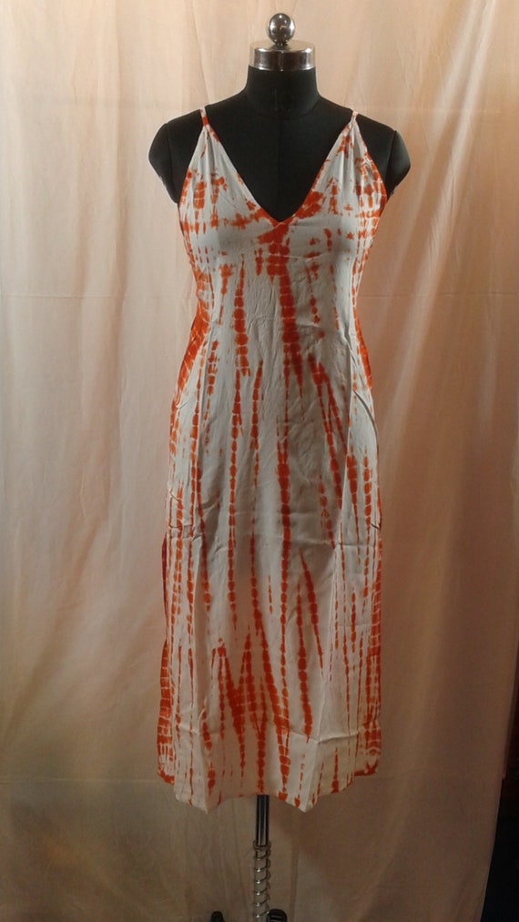 orange tie dye maxi dress