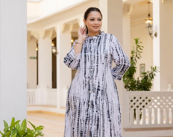 Black Front Slit Princess Cut 'A' Line Kurta | Tiedye kurta for women | Plus Size kurti For Women | Indianwear kurti | Rayon Tiedye kurta