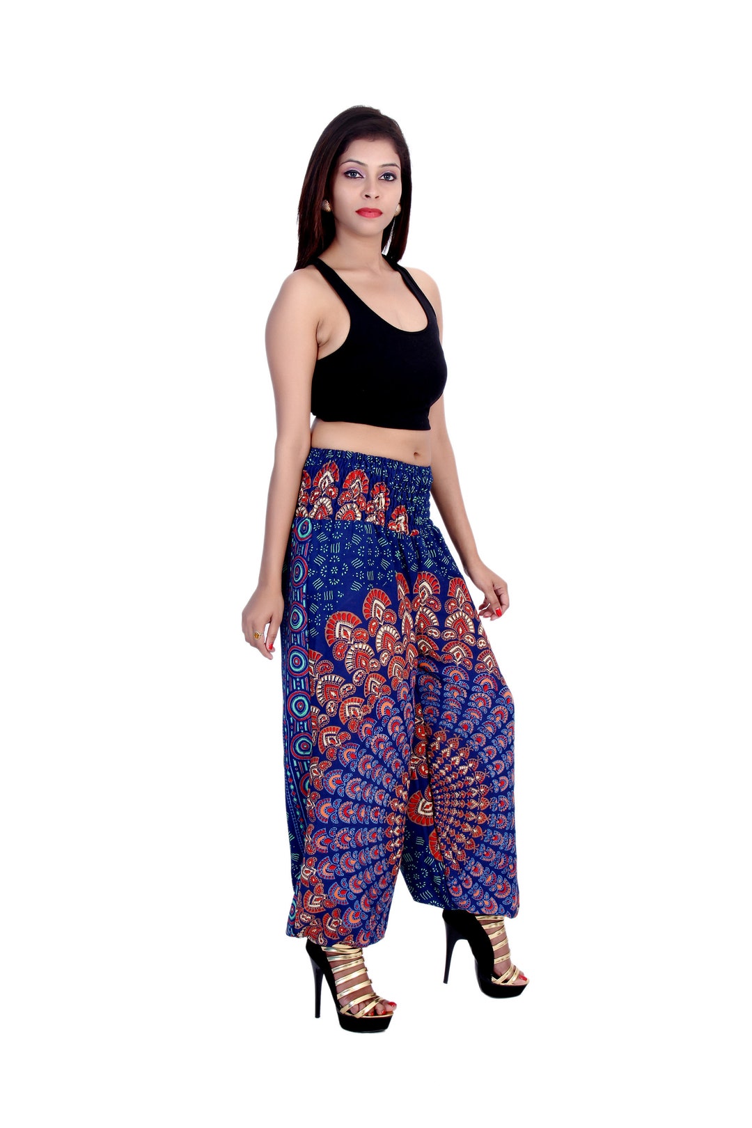 Mandala Harem Pants Women High Crotch Hippie Pants Comfy - Etsy