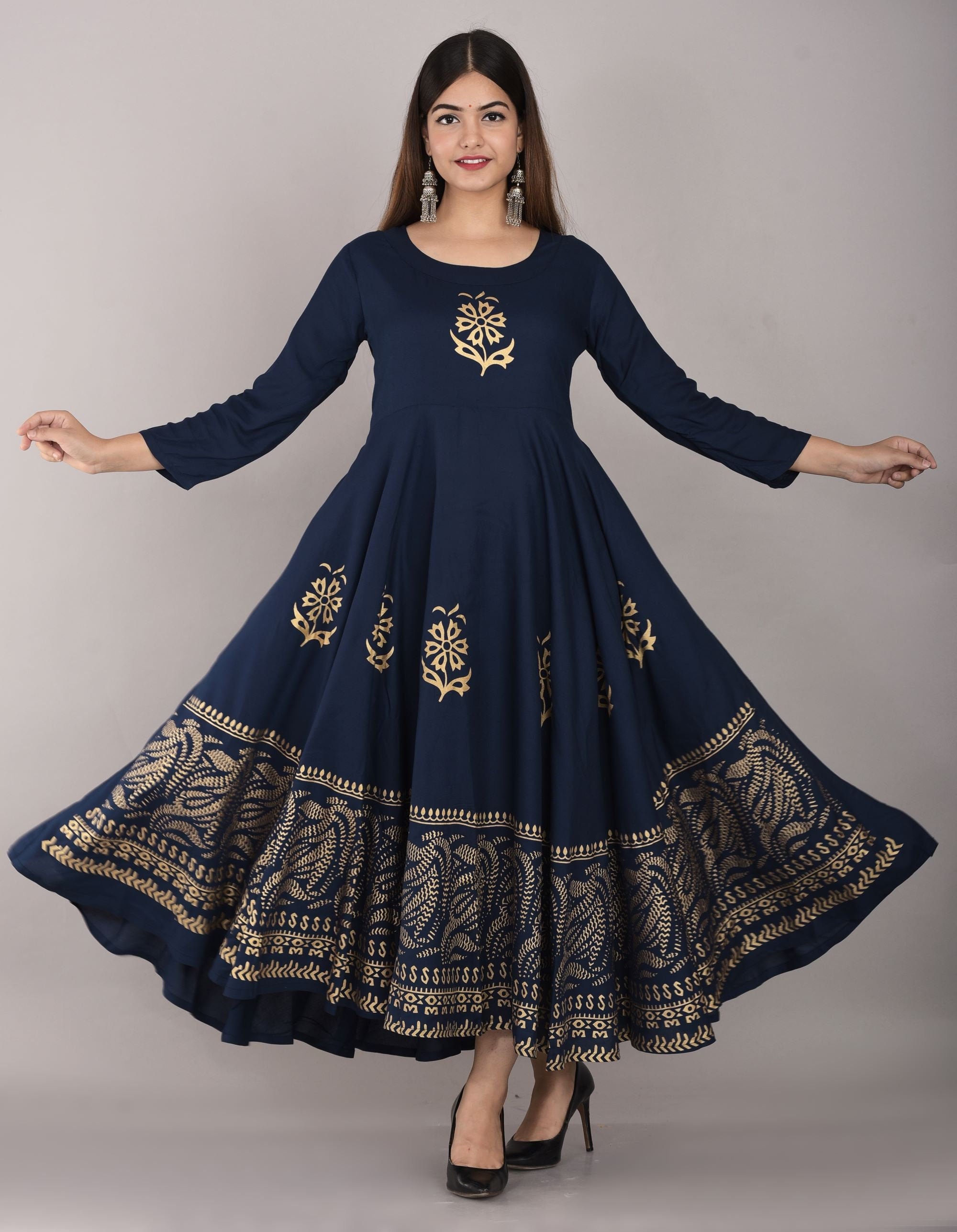 Beautiful Anarkali Dress For Women Rayon kurti Plus Size Etsy