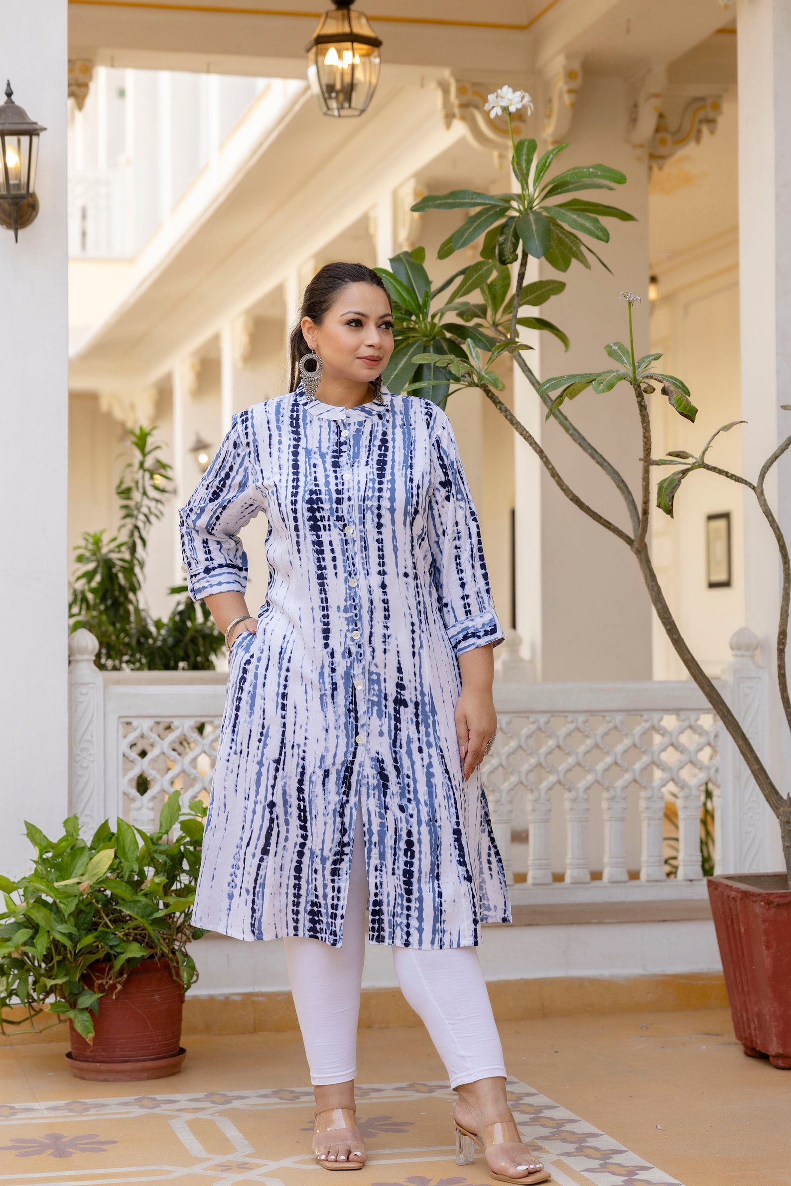 Multi Front Slit Princess Cut 'A' Line Kurta main image 0