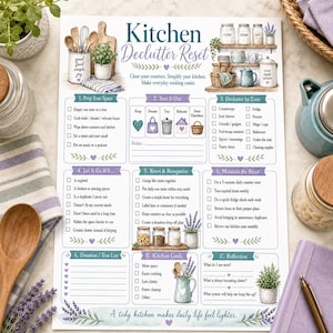 Printbare checklist voor het opruimen van je keuken | Checklist voor keukenorganisatie | Opruim-pdf | Direct downloaden