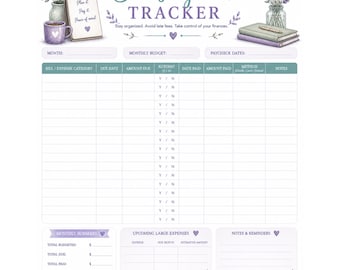 Bill Payment Tracker Printable | Monthly Budget Planner | Finance Organizer | Instant Download PDF