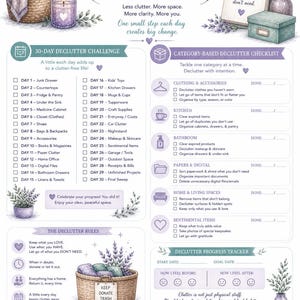 Lista di controllo per riordinare (stampabile) / Sfida di riordino di 30 giorni / Organizzazione della casa / Download immediato in PDF