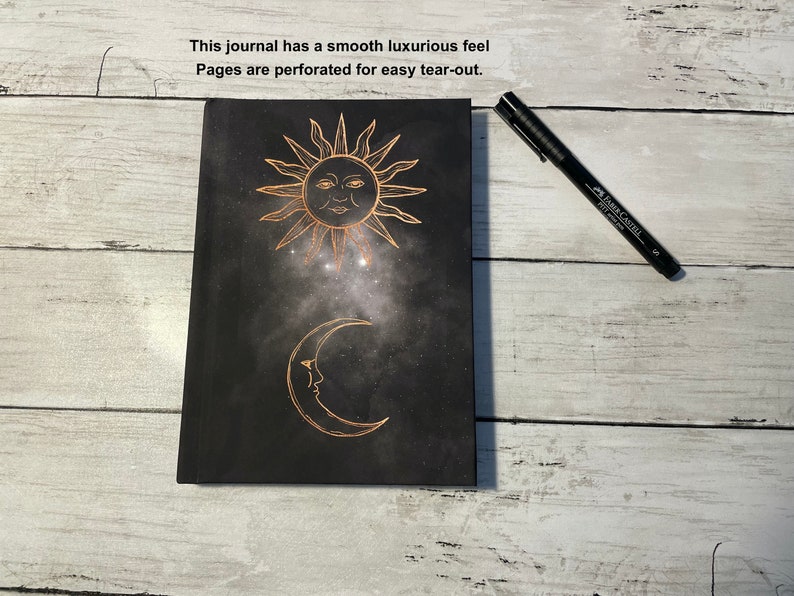 Mystical Sun Moon Hardcover Journal, Celestial Astrology Notebook With Lined Paper, Perfect Gift or Use as Planner or Manifestation Journal image 9