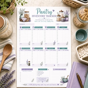 Pantry Inventory Tracker Printable | Pantry Organization | Kitchen Planner | Instant Download PDF