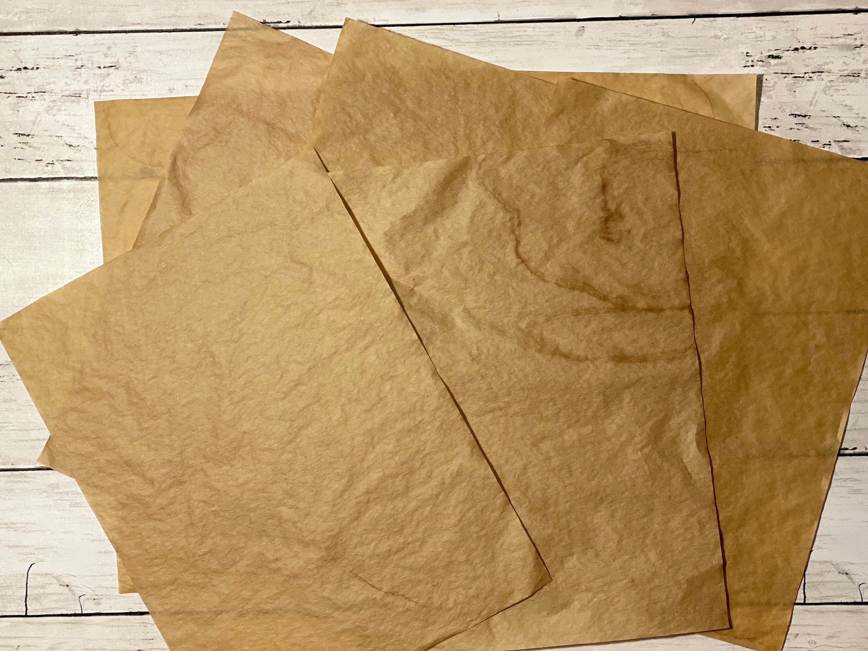 Vintage Espresso Dark Brown Parchment Paper Blank Napkin