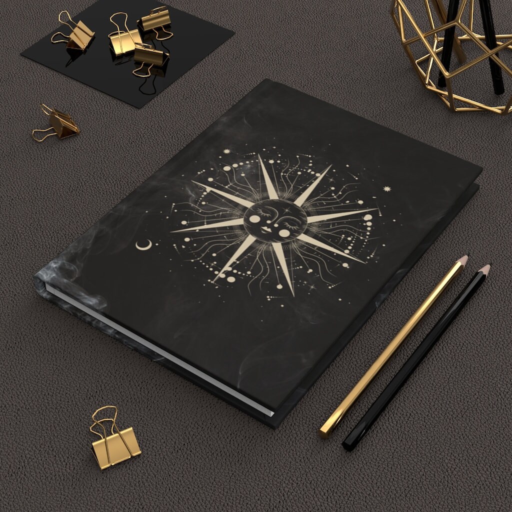 Celestial Hardcover Sun Moon and Butterfly Astrology Notebook Makes a ...