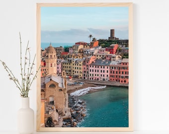 Vernazza Sunset Print, Cinque Terre Italy Photography (Digital Download)