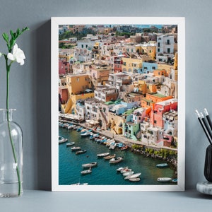 Procida Italy Print, Colorful Buildings Photography (Digital Download)